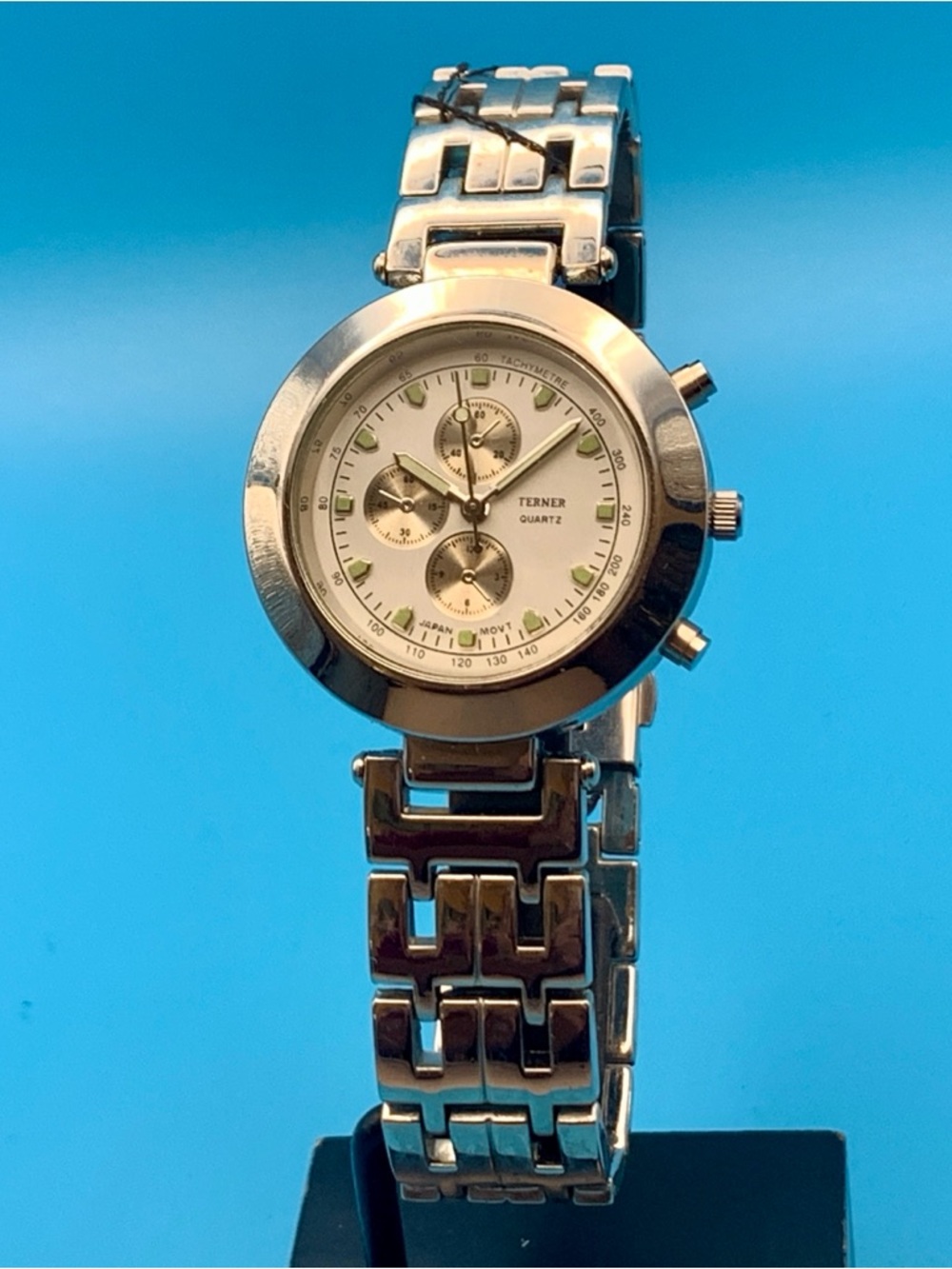 BIJOUX TERNER K-2869G Men’s Quartz Wristwatch Faux Subdials Working New Battery